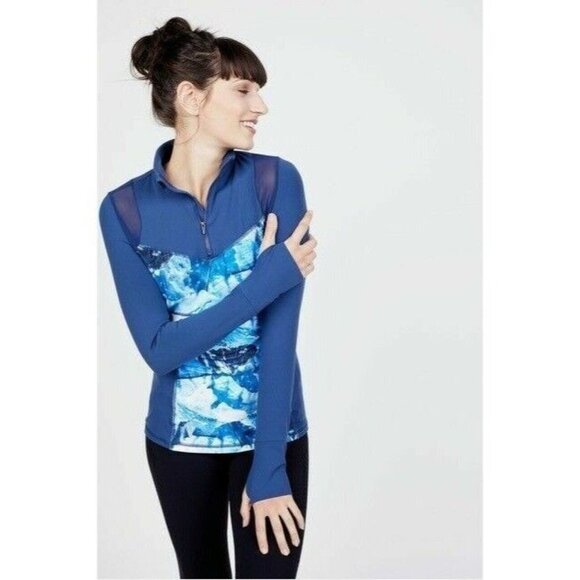 AXS Athleisure Pullover Jacket Womens Small Wear for Le Tote‎ 1/4 Zip Mesh Inset - Picture 1 of 11